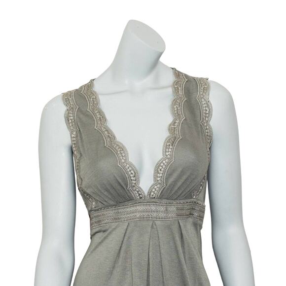 SANDRO V-neck Empire Dress Sleeveless Pale Green Size 3 - Picture 9 of 9